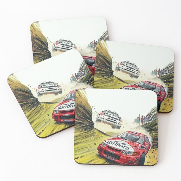 Item preview, Mitsubishi Lancer Evolution vs Toyota Celica – JDM Rally Legends Art Print designed and sold by Road To Track.