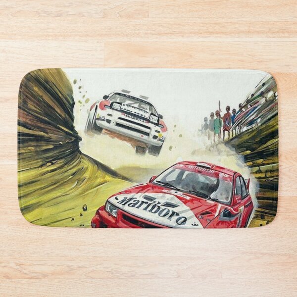 Item preview, Mitsubishi Lancer Evolution vs Toyota Celica – JDM Rally Legends Art Print designed and sold by Road To Track.