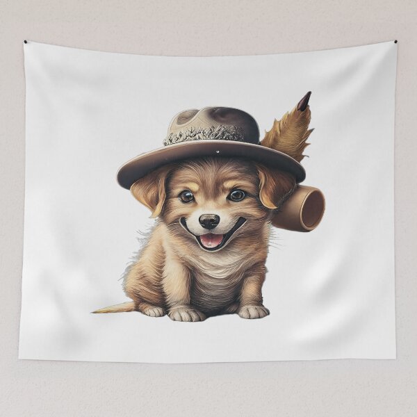 Item preview, A cute, smiling dog wearing a hat designed and sold by MagelliShop.