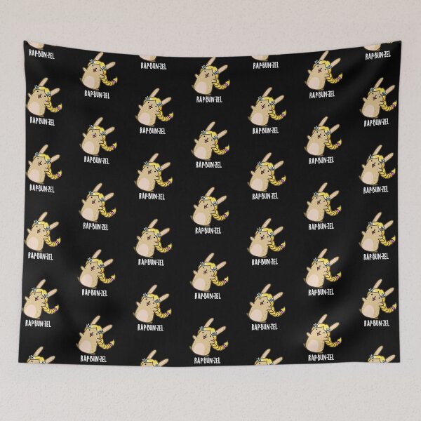 Item preview, Rap-bun-zel Funny Bunny Pun (Dark BG) designed and sold by punnybone.