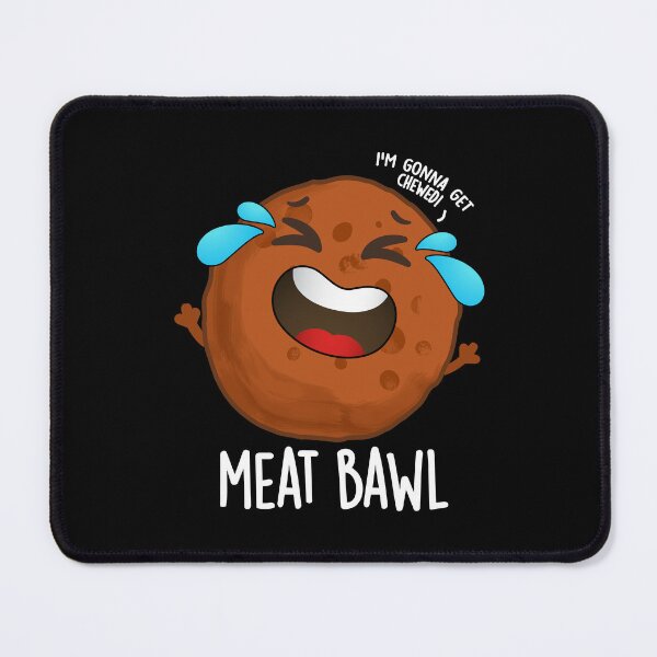 Item preview, Meat-bawl Funny Meatball Pun (Dark BG) designed and sold by punnybone.