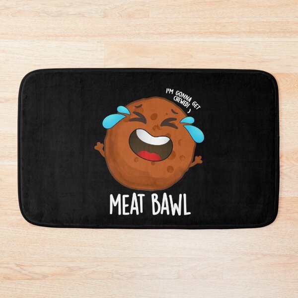 Item preview, Meat-bawl Funny Meatball Pun (Dark BG) designed and sold by punnybone.