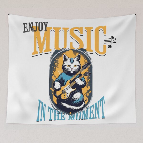 Item preview, Retro Cat Art: Cats with Guitar in Digital Exclusive designed and sold by Artedig.