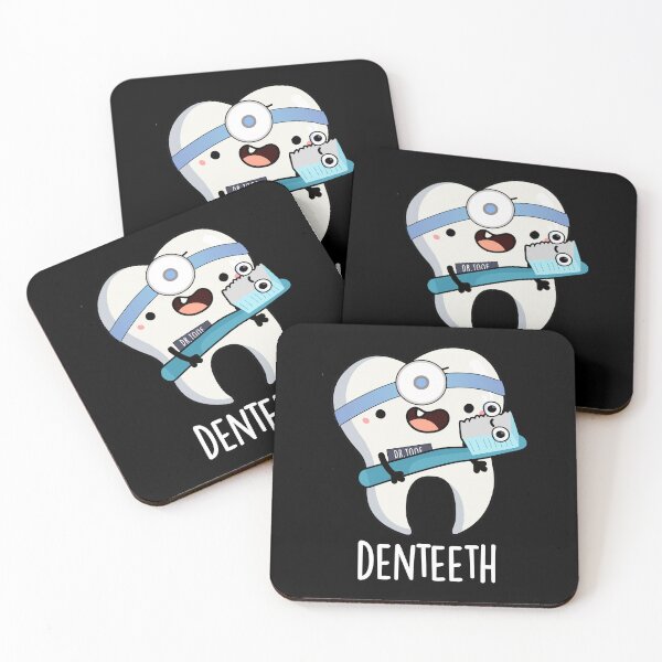 Item preview, Denteeth Funny Teeth Pun (Dark BG) designed and sold by punnybone.