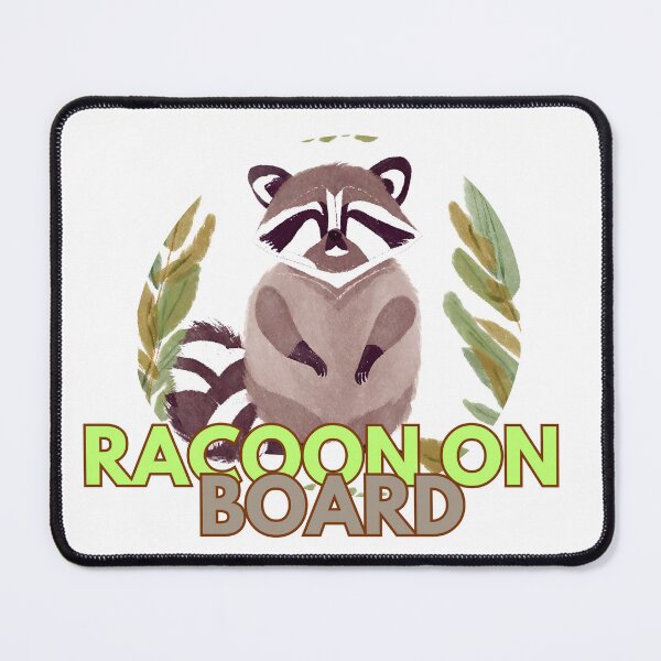 Item preview, racoon on board designed and sold by warningstickers.