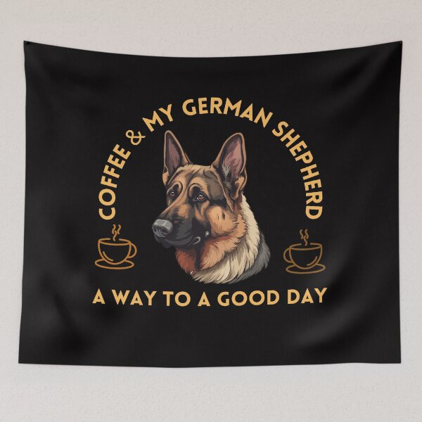 Item preview, Coffee and German Shepherd A Way To A Good Day designed and sold by SoulPaws.