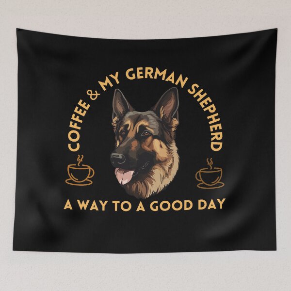 Item preview, Coffee and German Shepherd A Way To A Good Day designed and sold by SoulPaws.