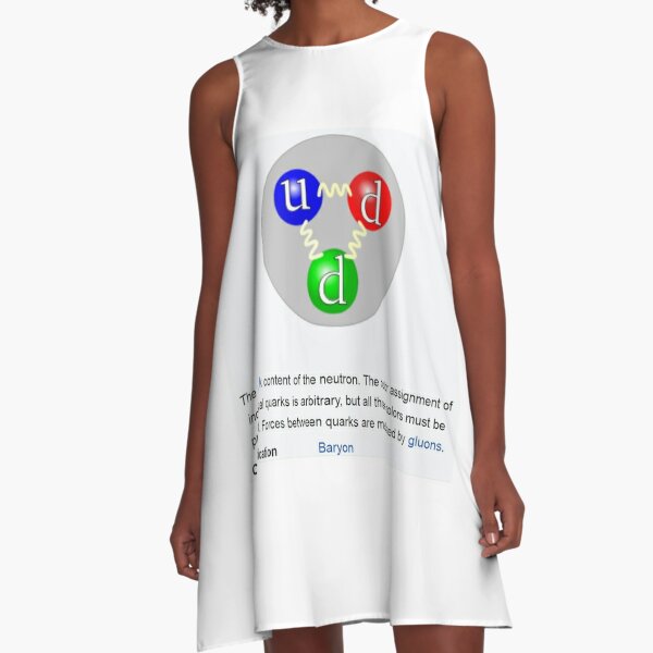 Neutron, Physics, Quarks, Gluons, Baryon, Subatomic Particle  A-Line Dress