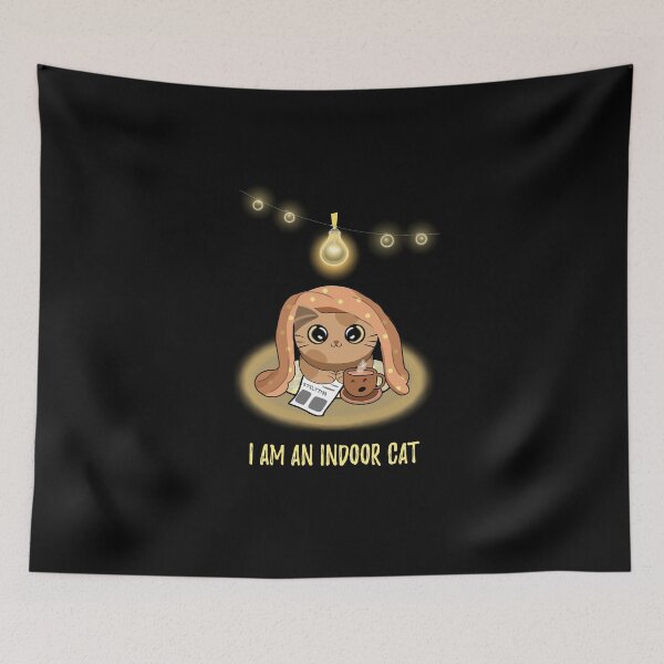 Item preview, I am an indoor cat - cute introvert cat with blanket designed and sold by stayartsy07.