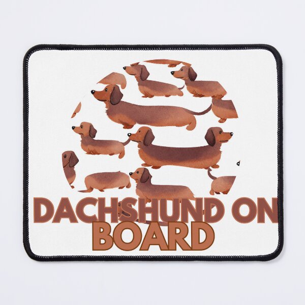 Item preview, dachshund on board designed and sold by warningstickers.