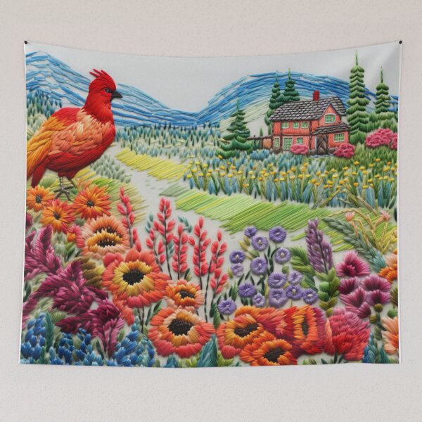 Item preview, Countryside In Embroidery Print II designed and sold by NDMDesignStudio.
