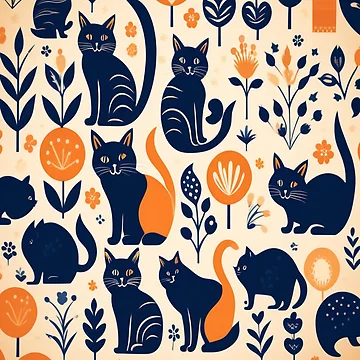 Artwork thumbnail, Boho - Abstract Cat Pattern by PatternInArt
