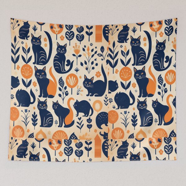 Item preview, Boho - Abstract Cat Pattern designed and sold by PatternInArt.
