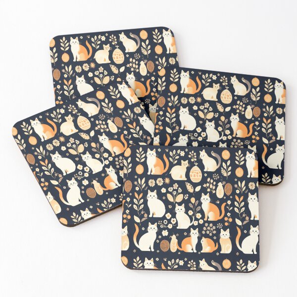 Item preview, Boho - Abstract Blue Cat Pattern designed and sold by PatternInArt.