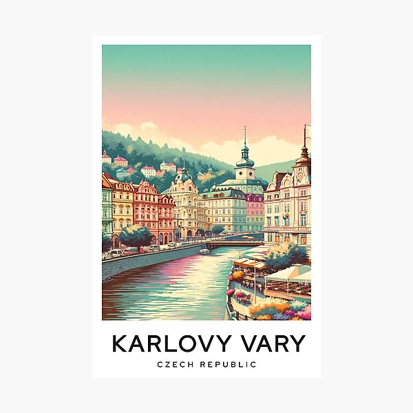 Item preview, Karlovy Vary Czech Republic- Digital art poster designed and sold by TravelMarvel.