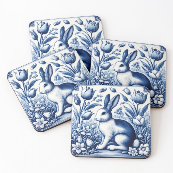 Item preview, Vintage Dutch Tile: Rabbit No.1 designed and sold by ArtNook777.