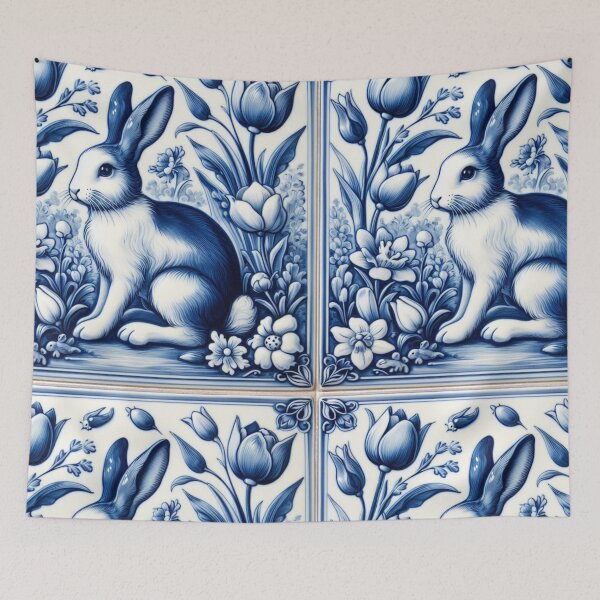 Item preview, Vintage Dutch Tile: Rabbit No.1 designed and sold by ArtNook777.