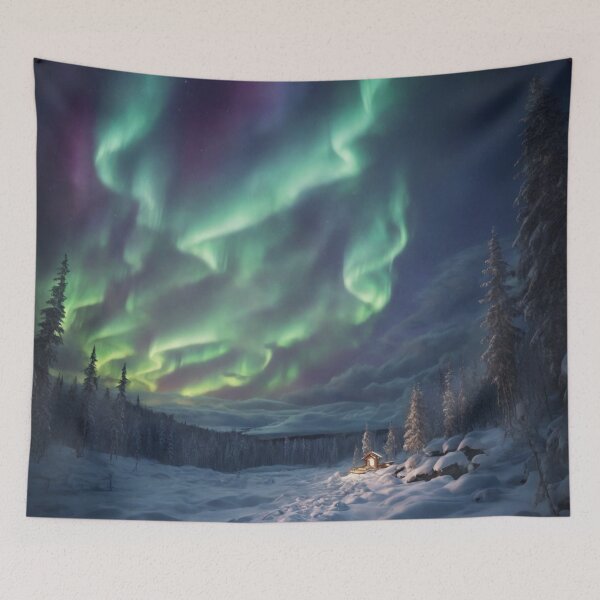 Item preview, Imaginary View of Northern Lights designed and sold by LunarNebula.