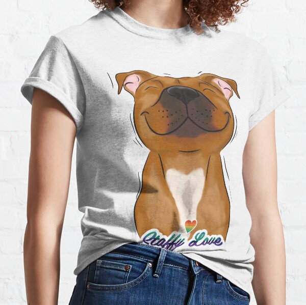 Item preview, Smiling Red Staffy (stafford) Staffy Love designed and sold by jolographics.
