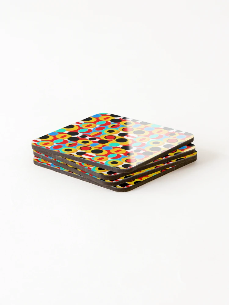 Thumbnail 4 of 5, Coasters (Set of 4), Beautiful Design Colorful Pattern designed and sold by Health And Fitness Posts e-Store.