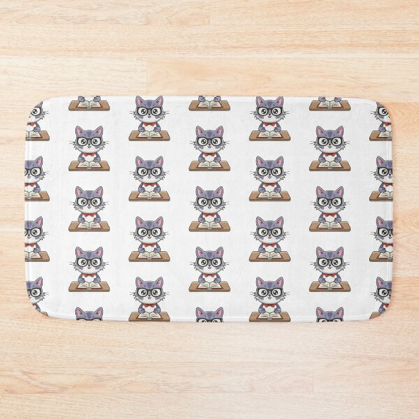Item preview, Cute Kawaii Cat with Glasses Studying designed and sold by SolliesArt.