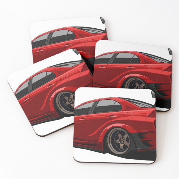 Item preview, Red Mitsubishi Evo JDM car flat vector design designed and sold by wisnubayuaji.