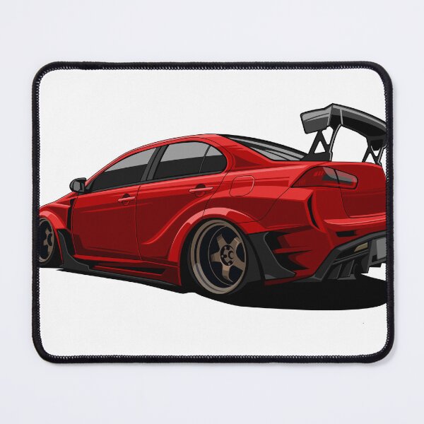 Item preview, Red Mitsubishi Evo JDM car flat vector design designed and sold by wisnubayuaji.