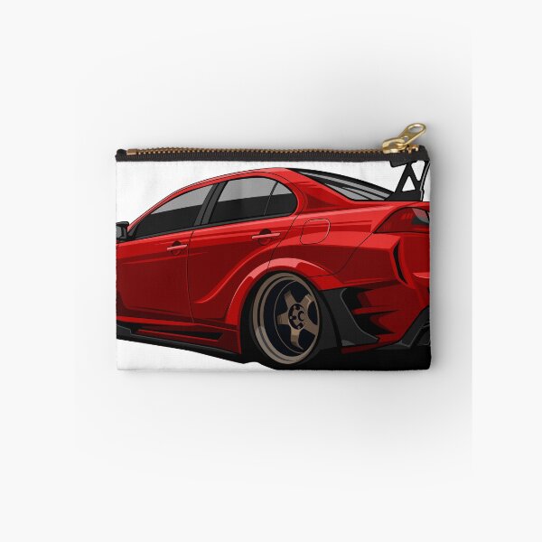 Item preview, Red Mitsubishi Evo JDM car flat vector design designed and sold by wisnubayuaji.