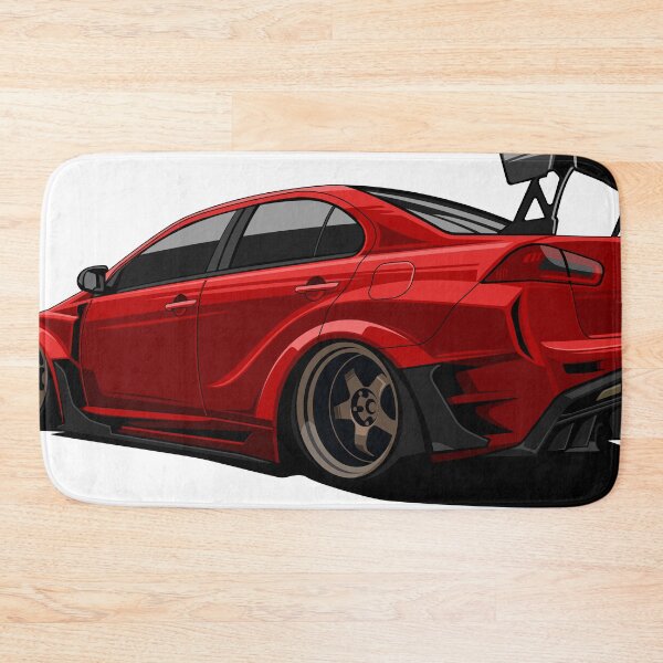 Item preview, Red Mitsubishi Evo JDM car flat vector design designed and sold by wisnubayuaji.