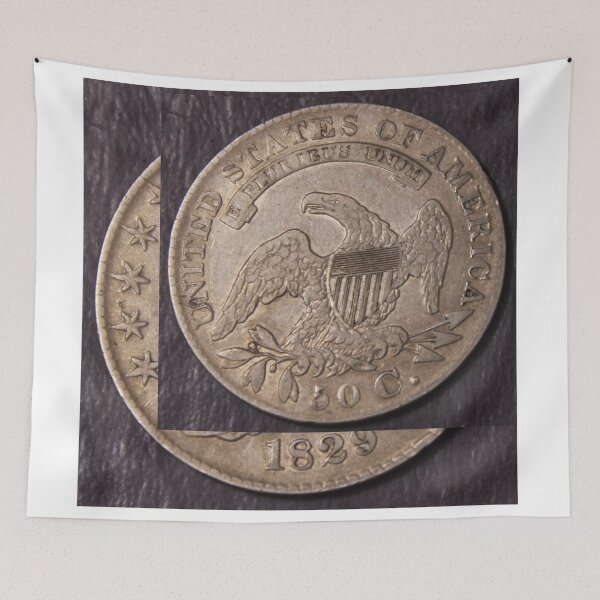 Item preview, 1829  Capped Bust Half Dollar Choice VF Obverse overlapping Reverse designed and sold by coinsxcrochet.