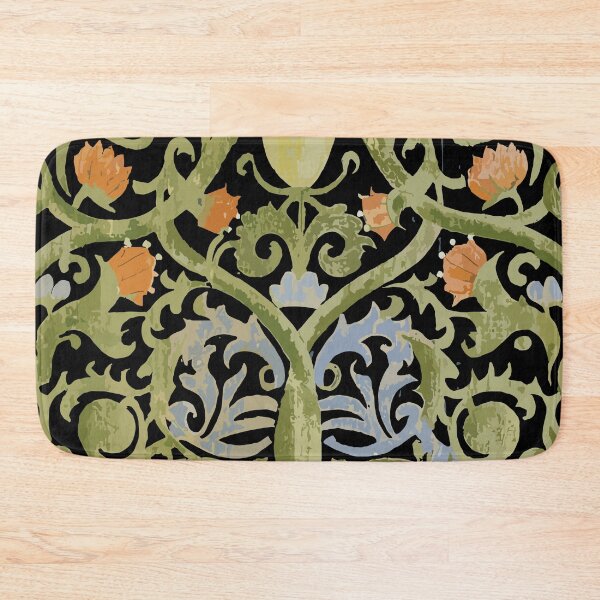 Item preview, Green and Coral Brocade Print designed and sold by Ketique.