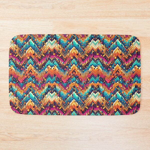 Item preview, Chevron - Blue Pink Yellow ; Pattern Herringbone designed and sold by PatternInArt.