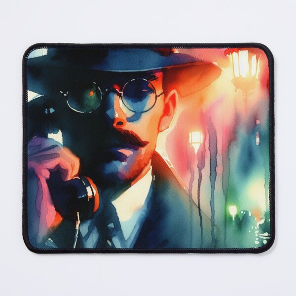 Item preview, Neo Noir Vintage Detective's Silent Phone Call [Watercolor] designed and sold by RESToRAPTOR.