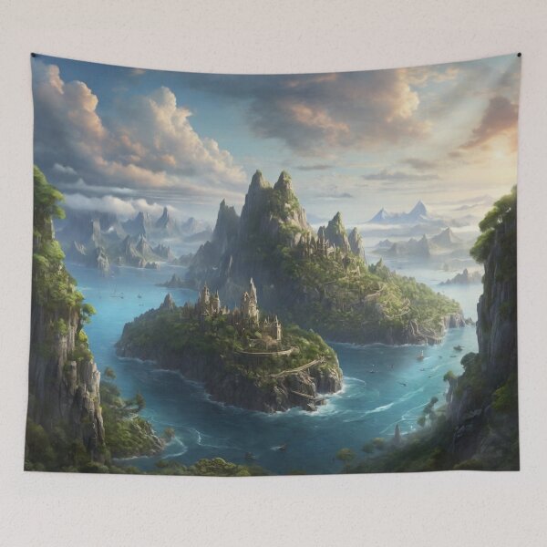 Item preview, Imaginary Mythical Islands View designed and sold by LunarNebula.
