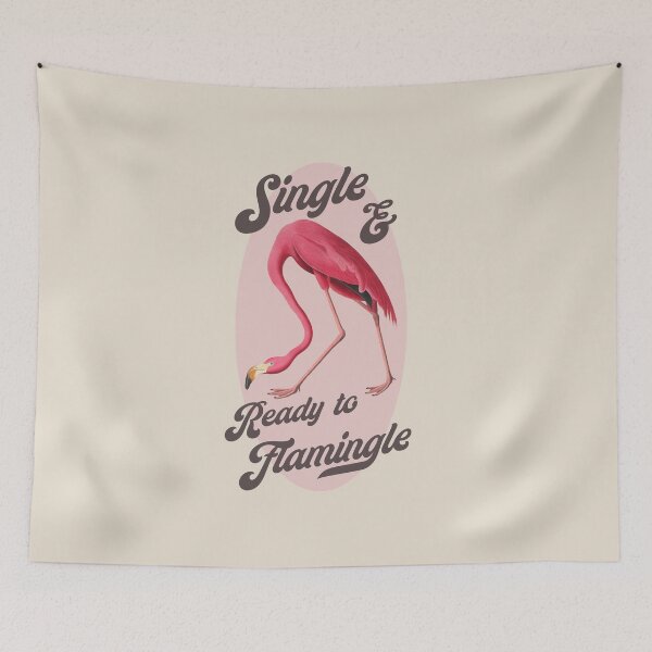Item preview, Funny Awkward Flamingo Valentine - Single and Ready to Flamingle designed and sold by Trish Dish.