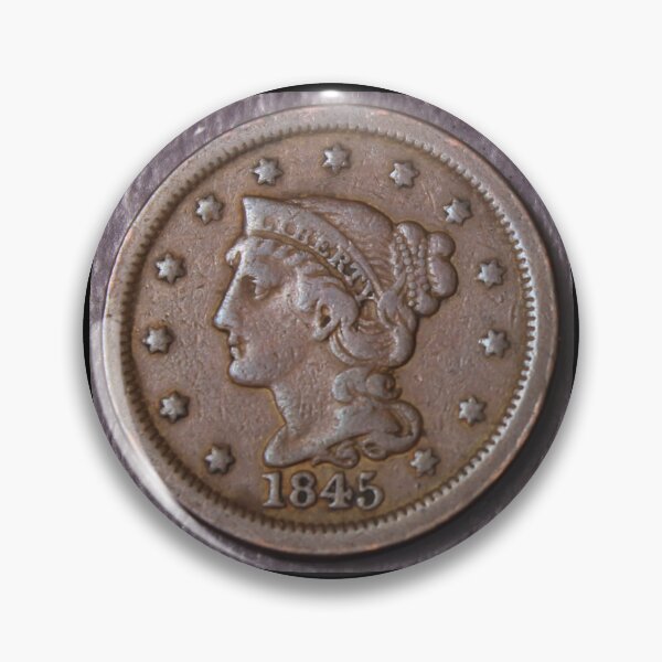 Item preview, 1845 Braided Hair Large Cent VF designed and sold by coinsxcrochet.