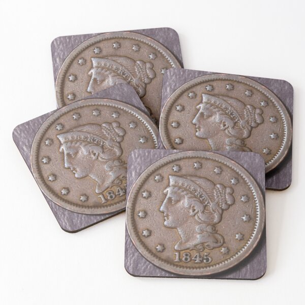 Item preview, 1845 Braided Hair Large Cent VF designed and sold by coinsxcrochet.