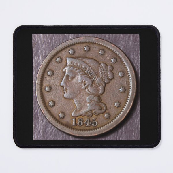 Item preview, 1845 Braided Hair Large Cent VF designed and sold by coinsxcrochet.