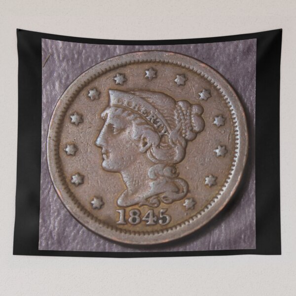 Item preview, 1845 Braided Hair Large Cent VF designed and sold by coinsxcrochet.