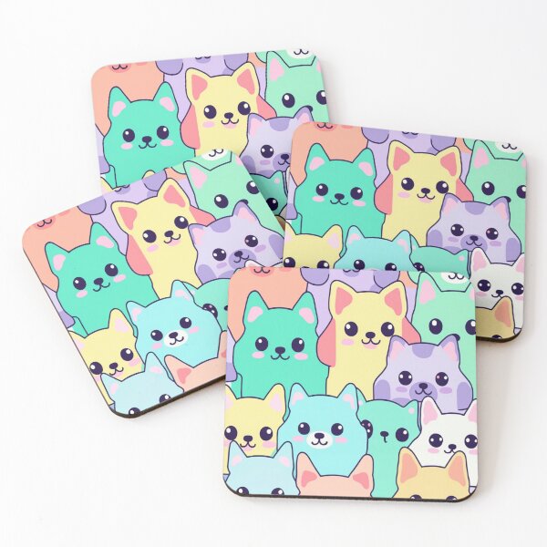 Item preview, Colorful Kawaii Dogs Pattern designed and sold by PatternInArt.