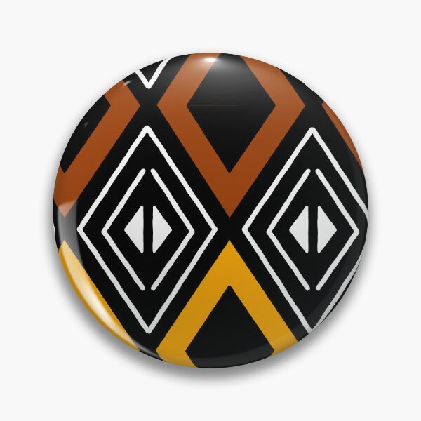 Item preview, Symmetric African Chestnut and Gold Bogolan Pattern designed and sold by funkyvibes.