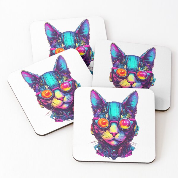 Item preview, Neon Neko: Cyberpunk Cat Elegance designed and sold by Tom-Johnson.