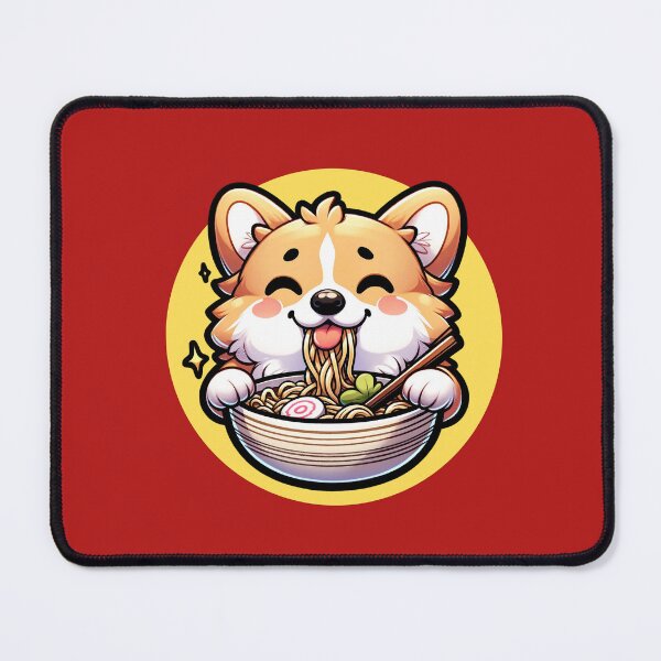 Item preview, Cute Corgi Eating Ramen Kawaii Noodles designed and sold by PrintsByLoVi.