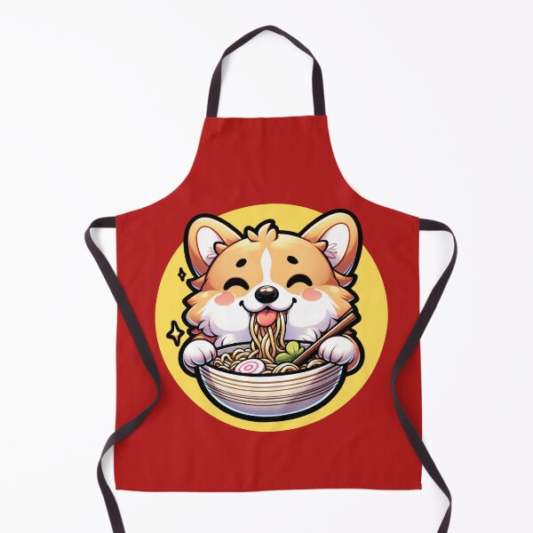 Item preview, Cute Corgi Eating Ramen Kawaii Noodles designed and sold by PrintsByLoVi.