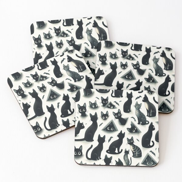 Item preview,  Black Cat Peeking Pattern designed and sold by PatternInArt.