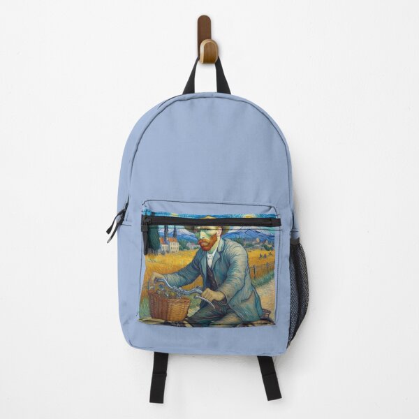 Item preview, Van Gogh with Bicycle Funny Van Gogh Self Portrait painting  designed and sold by ArtUnova.