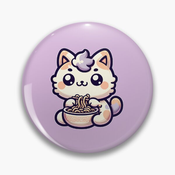 Item preview, Cute Cat Eating Ramen Kawaii Noodles  designed and sold by PrintsByLoVi.