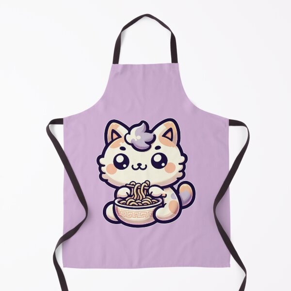 Item preview, Cute Cat Eating Ramen Kawaii Noodles  designed and sold by PrintsByLoVi.