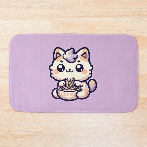 Item preview, Cute Cat Eating Ramen Kawaii Noodles  designed and sold by PrintsByLoVi.