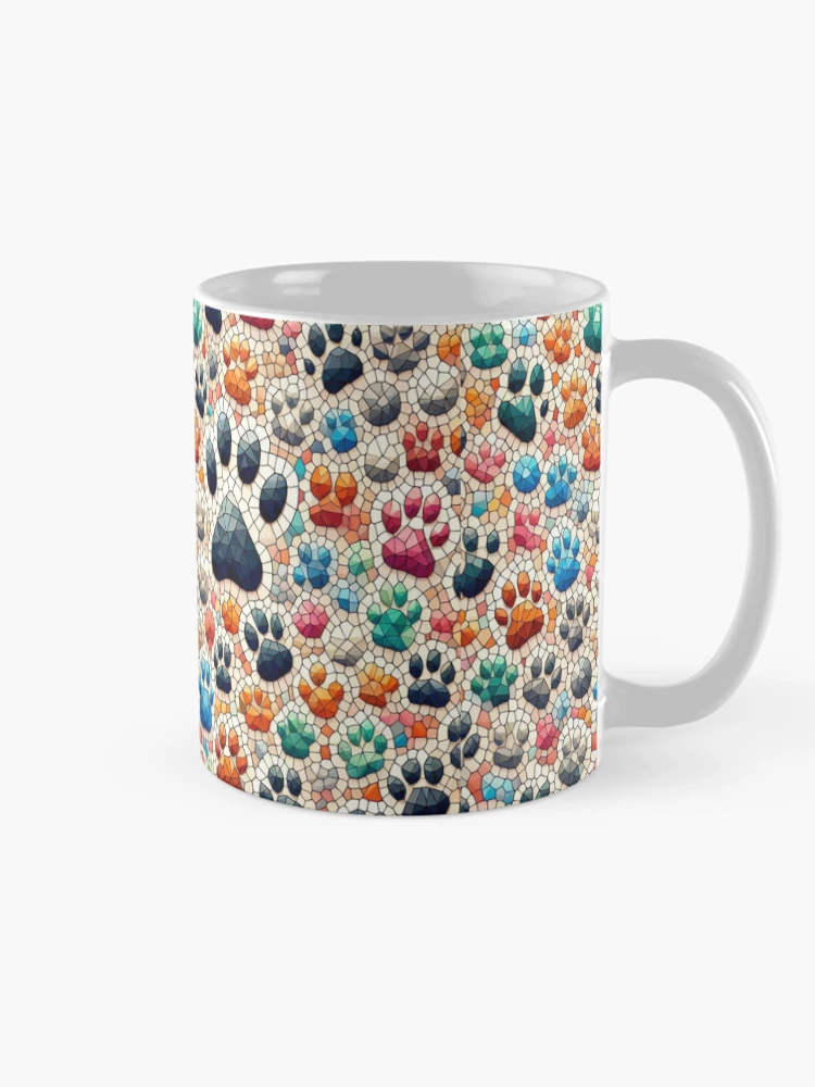 Thumbnail 3 of 6, Coffee Mug, Colorful Dog Paws Pattern designed and sold by PatternInArt.